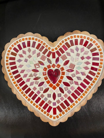 Pink & red heart by Roxanne Worley-Holm